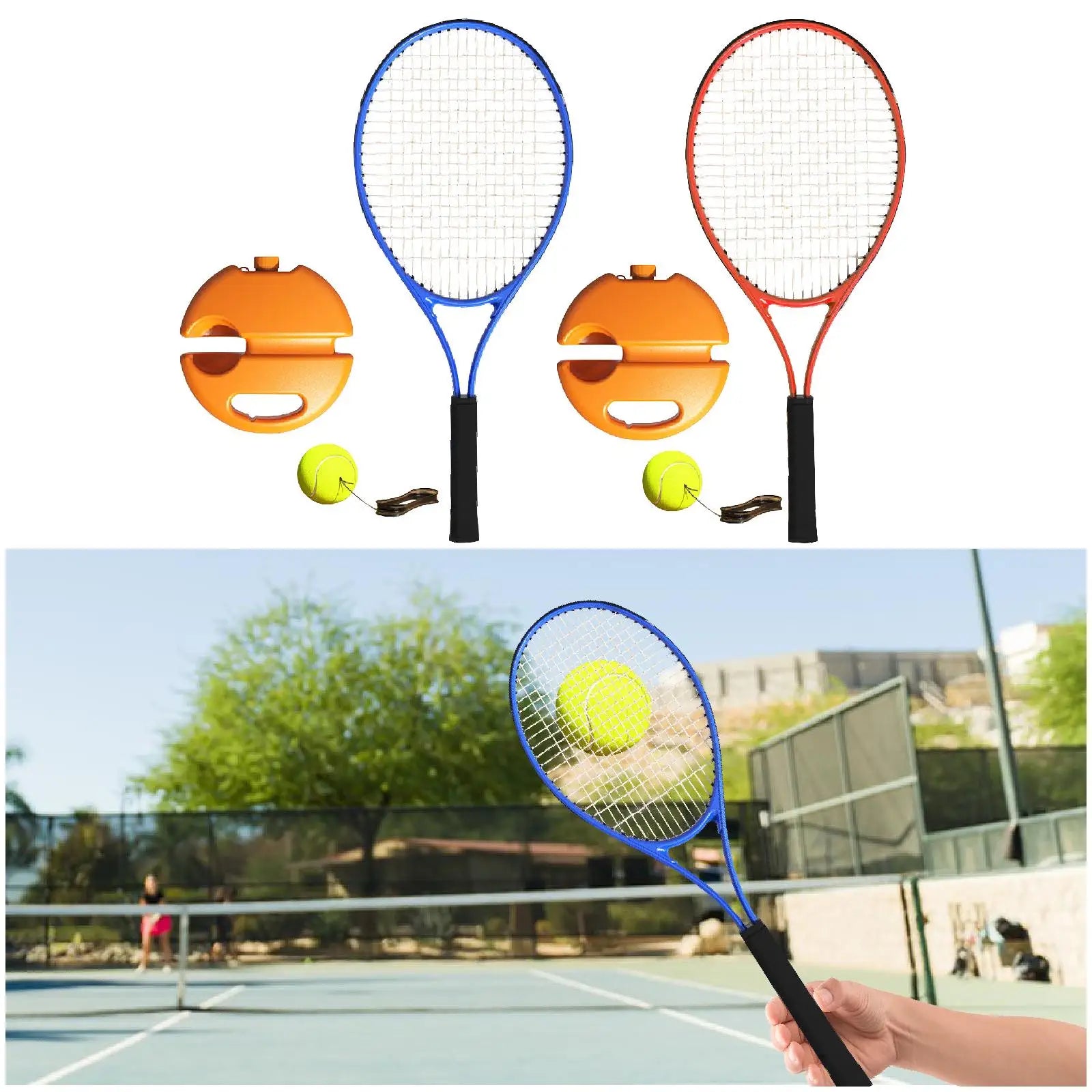 Solo Tennis Trainer Tool Adult Equipment Beginners Lightweight Tennis Training Device for Park Backyard Garden Exercise Indoor