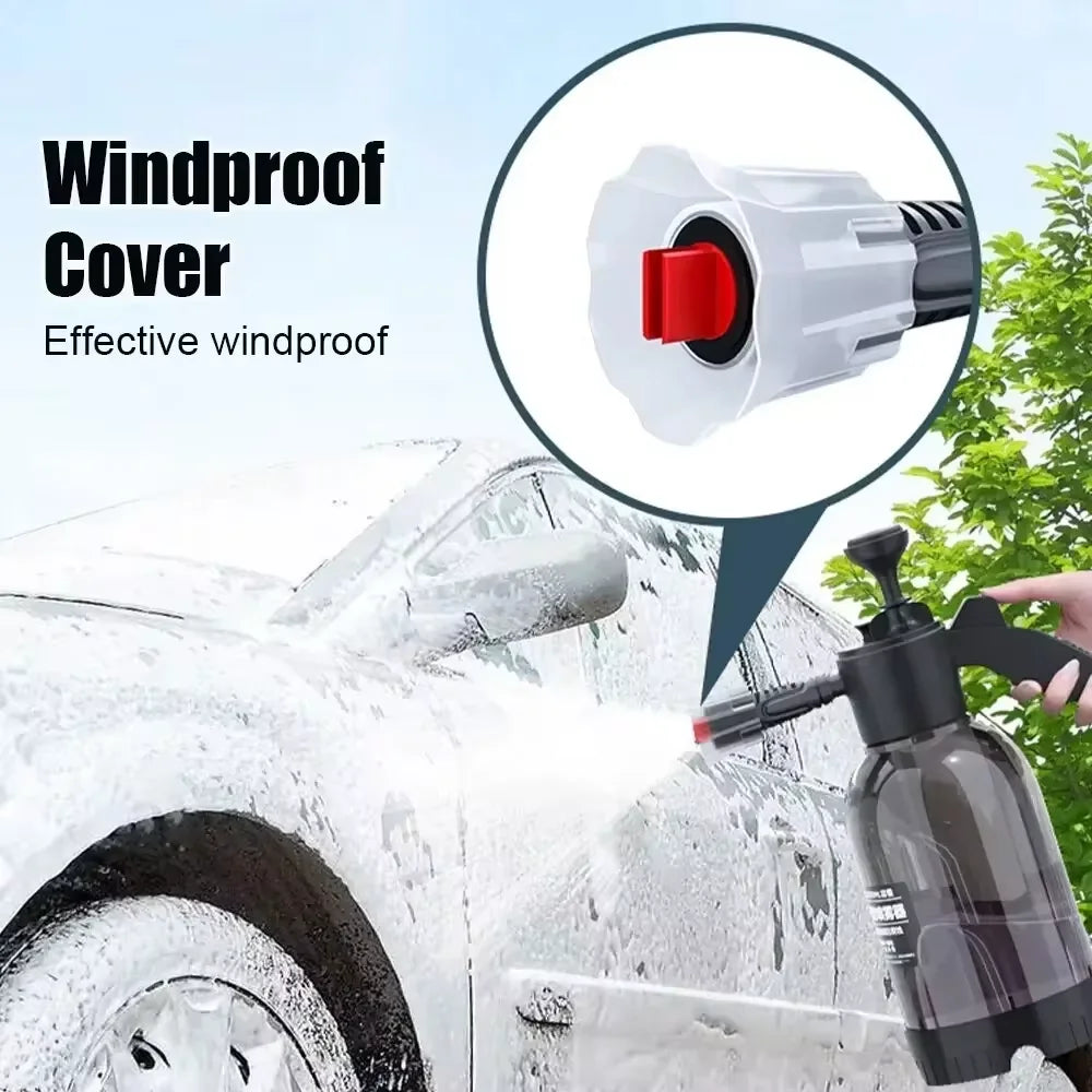 2L Hand Pump Foam Sprayer Pneumatic Washer Foam Snow Foam High Pressure Car Wash Spray Bottle for Car Home Cleaning