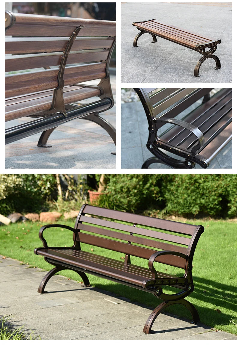 Aluminum alloy outdoor park chairs, outdoor courtyard chairs, garden balconies, household benches, cast aluminum backchairs