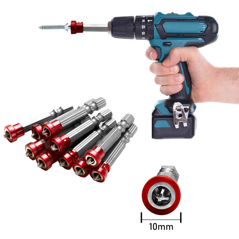 1/4" Screwdriver Bits Red Head Magnet Driver Hex Shank With Magnetizer Cross Magnetic Bit Hand Electric Screw Tools Accessories