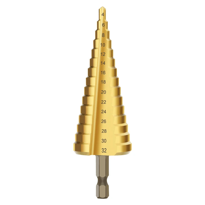 HSS Titanium Step Drill Bit  High Speed Stepped Drill Set Saw Drill Tools Conical Stage Drill For Metal Wood 4-12 4-20 4-32mm