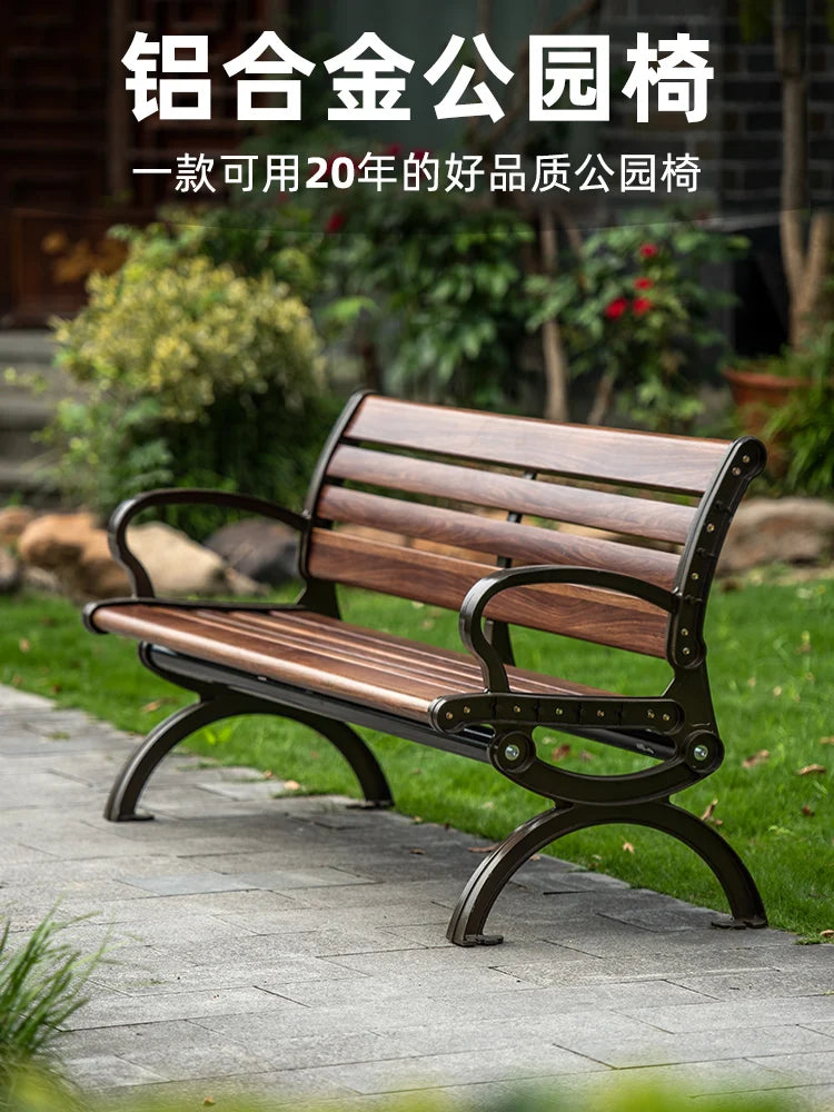 Aluminum alloy outdoor park chairs, outdoor courtyard chairs, garden balconies, household benches, cast aluminum backchairs