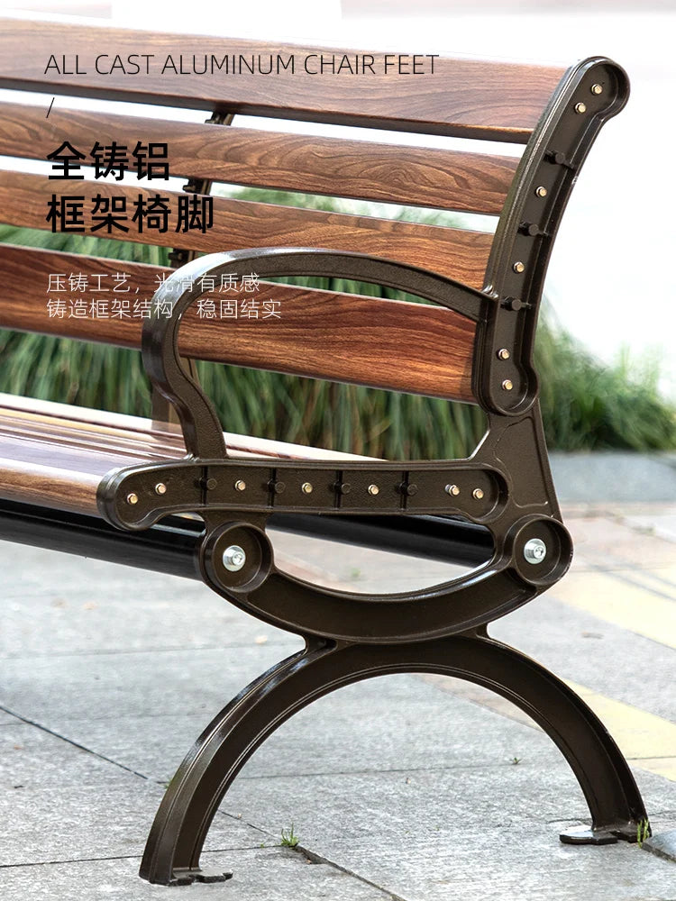 Aluminum alloy outdoor park chairs, outdoor courtyard chairs, garden balconies, household benches, cast aluminum backchairs