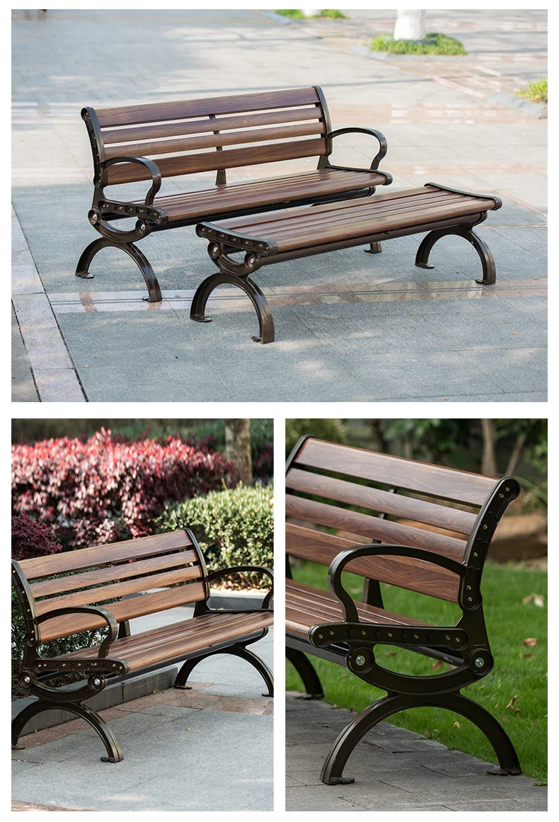 Aluminum alloy outdoor park chairs, outdoor courtyard chairs, garden balconies, household benches, cast aluminum backchairs