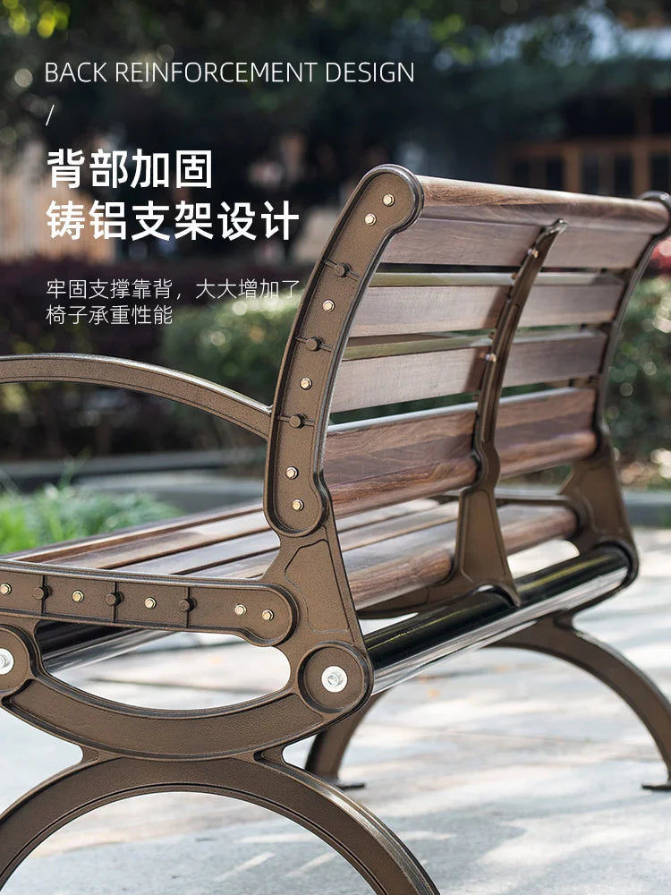 Aluminum alloy outdoor park chairs, outdoor courtyard chairs, garden balconies, household benches, cast aluminum backchairs